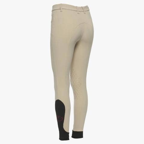 Cavalleria Toscana Girl's knee grip riding breeches. BEIGE/BEIGE-3