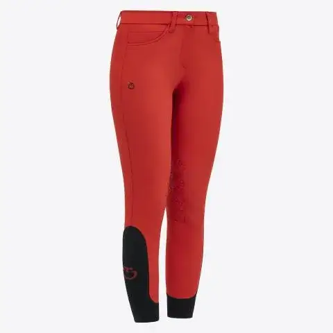 Cavalleria Toscana Girl's knee grip riding breeches. RED-1
