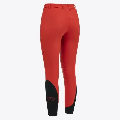 Cavalleria Toscana Girl's knee grip riding breeches. RED-2