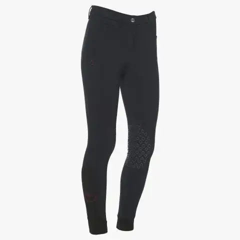Cavalleria Toscana Pantaloni da equitazione per bambina con grip al ginocchio. NAVY-1