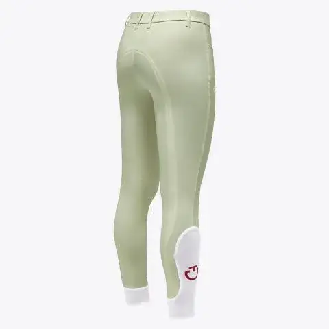 Cavalleria Toscana Pantaloni da bambina jumping con grip al ginocchio | Cavalleria Toscana PISTACHIO-3