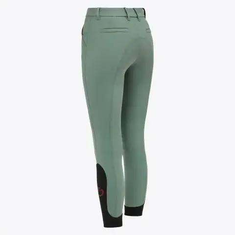 Cavalleria Toscana Girls’ riding breeches in four-way stretch technical fabric EMERALD GREY-2