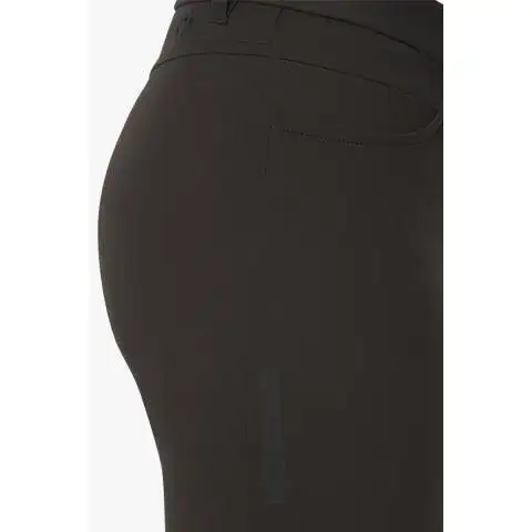 Cavalleria Toscana Women's knee grip breeches with perforated logo tape BROWN-4