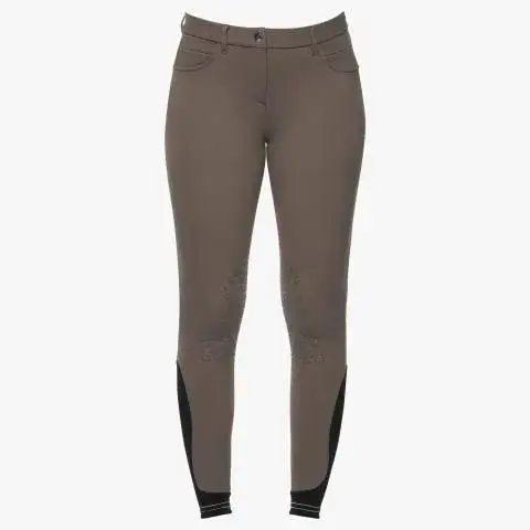 Cavalleria Toscana Women`s knee grip breeches with perforated logo tape TORTORA-2