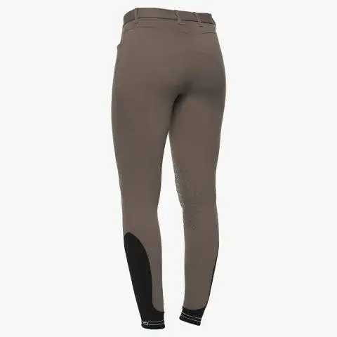 Cavalleria Toscana Women`s knee grip breeches with perforated logo tape TORTORA-3