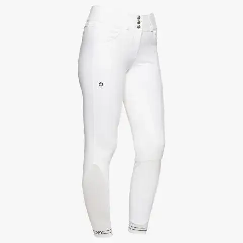 Cavalleria Toscana Women's Full Suede Seat Riding Breeches WHITE-1