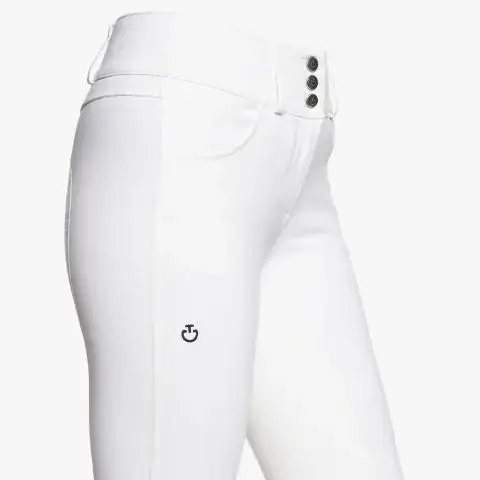 Cavalleria Toscana Women's Full Suede Seat Riding Breeches WHITE-3