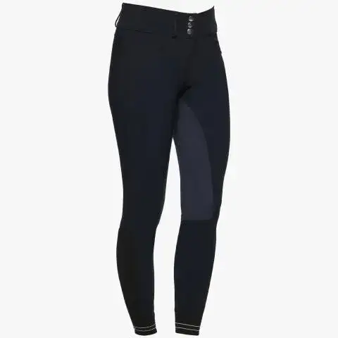 Cavalleria Toscana Women's Full Suede Seat Riding Breeches NAVY-1