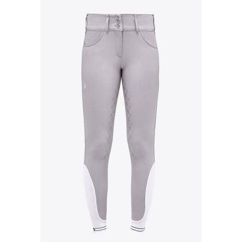 Cavalleria Toscana Women`s high waist dressage breeches LIGHT GREY-1