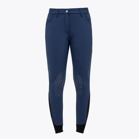 Cavalleria Toscana Pantaloni donna con grip in silicone OCEAN BLUE-1
