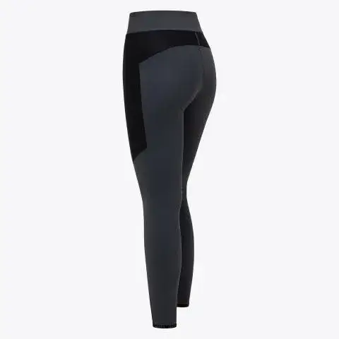 Cavalleria Toscana Women’s jersey mesh riding leggings CHARCOAL GREY-2
