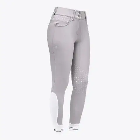Cavalleria Toscana CT Motif Print Jumping Riding Breeches LIGHT GREY-1