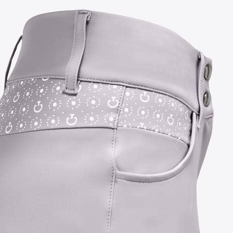 Cavalleria Toscana CT Motif Print Jumping Riding Breeches LIGHT GREY-4