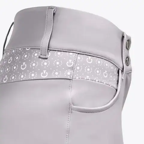 Cavalleria Toscana CT Motif Print Jumping Riding Breeches LIGHT GREY-4
