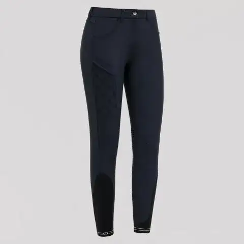Cavalleria Toscana Women's knee-high jumping grip breeches NAVY-1