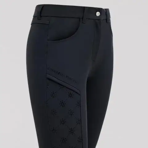 Cavalleria Toscana Women's knee-high jumping grip breeches NAVY-3