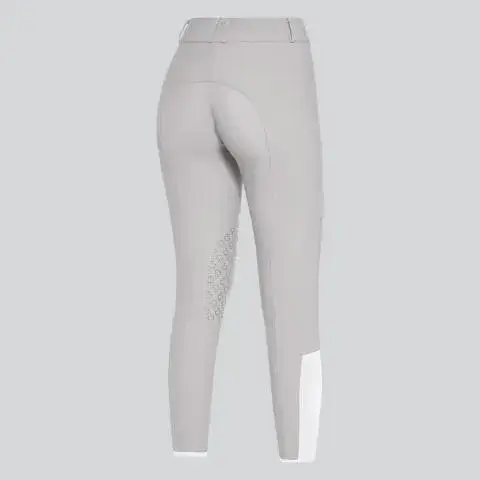 Cavalleria Toscana Pantaloni da donna jumping grip al ginocchio LIGHT GREY-2