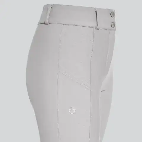 Cavalleria Toscana Pantaloni da donna jumping grip al ginocchio LIGHT GREY-3