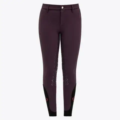 Cavalleria Toscana Kid's full grip dressage breeches DARK PURPLE-1