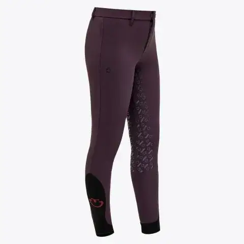 Cavalleria Toscana Kid's full grip dressage breeches DARK PURPLE-2