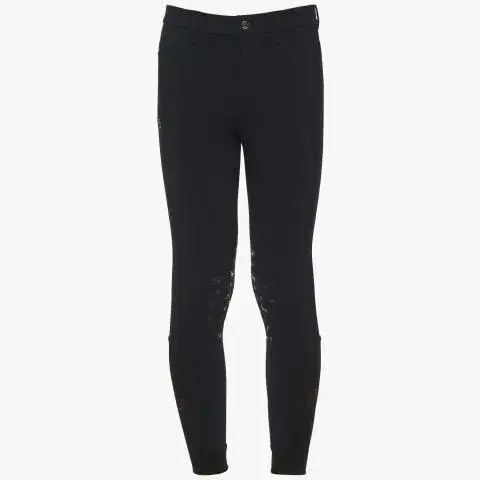 Cavalleria Toscana Pantaloni da bambino con grip fantasia al ginocchio NAVY-2