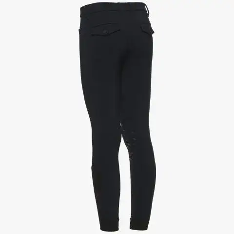 Cavalleria Toscana Pantaloni da bambino con grip fantasia al ginocchio NAVY-3