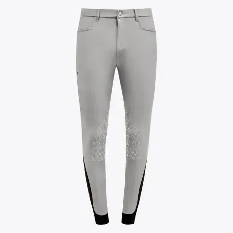 Calzoni Da Equitazione Uomo In Cotone Elastico - Jodhpurs Grigio Per Cavallerizza, Vita Alta - Foto 11