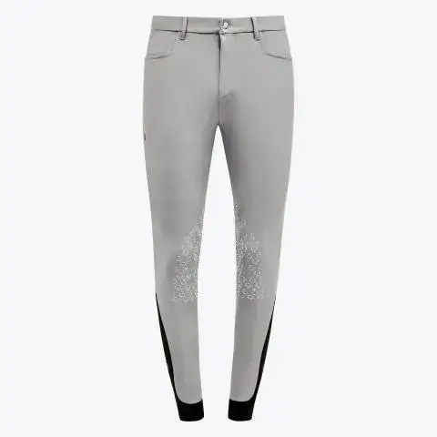 Calzoni Da Equitazione Uomo In Cotone Elastico - Jodhpurs Grigio Per Cavallerizza, Vita Alta - Foto 11