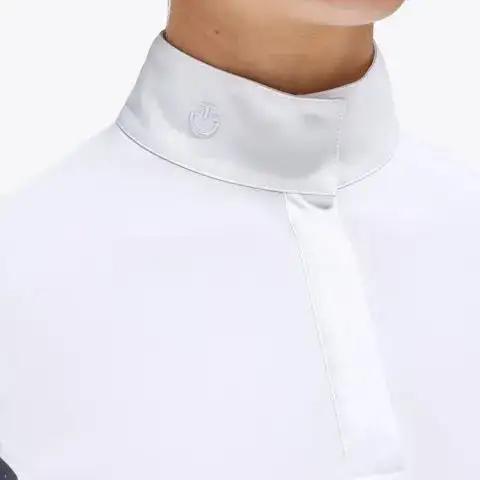 Cavalleria Toscana Women's hunter polo with insert WHITE/NAVY-4