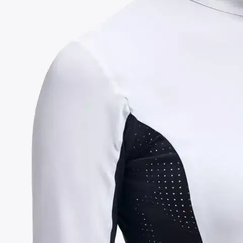 Cavalleria Toscana Women's hunter polo with insert WHITE/NAVY-5