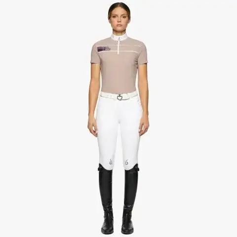 Cavalleria Toscana Women’s performance jersey show shirt with a zip CIPRIA-1