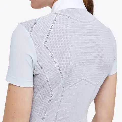 Cavalleria Toscana Women’s technical knit polo shirt PEARL GREY-4