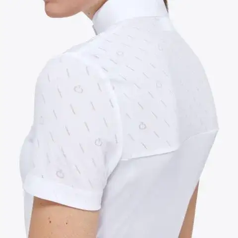 Cavalleria Toscana Women’s piqué and jersey knit polo shirt WHITE/KNIT-5