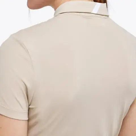 Cavalleria Toscana Women’s piqué knit polo shirt with buttons BEIGE-6