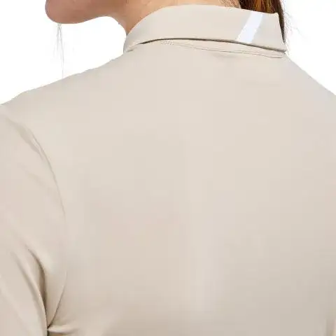 Cavalleria Toscana Women’s piqué knit polo shirt with buttons BEIGE-7