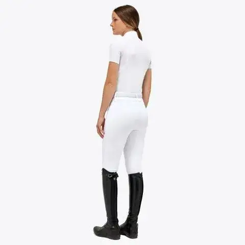 Cavalleria Toscana Women's Jersey Zip Competition Polo WHITE/KNIT-2