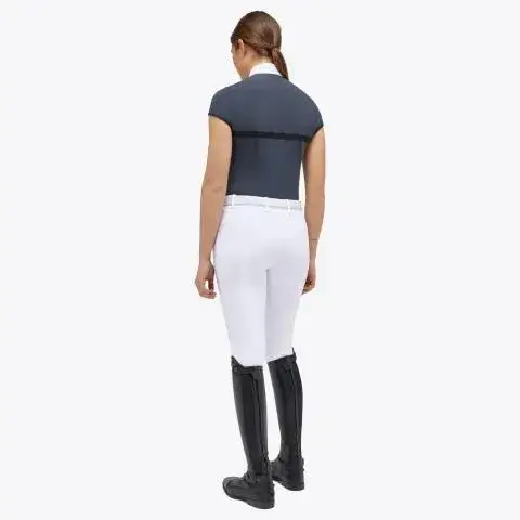 Cavalleria Toscana Women's mesh jersey competition polo ANTHRACITE GREY-2