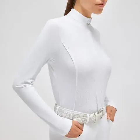 Cavalleria Toscana Polo da allenamento donna WHITE-3