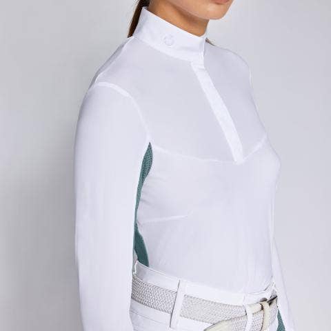 Cavalleria Toscana Polo da concorso da donna WHITE / PETROLEUM-3