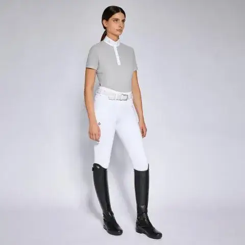 Cavalleria Toscana Women's competition polo shirt LIGHT GREY-1