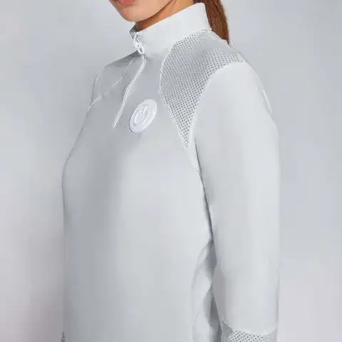 Cavalleria Toscana Women's training polo shirt LIGHT GREY-3