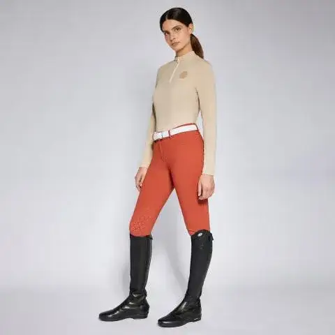 Cavalleria Toscana Women's training polo shirt BEIGE-1