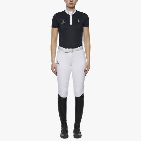 Cavalleria Toscana Women's FISE short sleeved competition polo NAVY-1