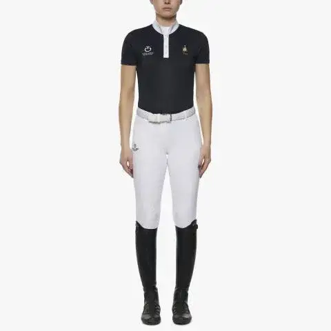 Cavalleria Toscana Women's FISE short sleeved competition polo NAVY-1