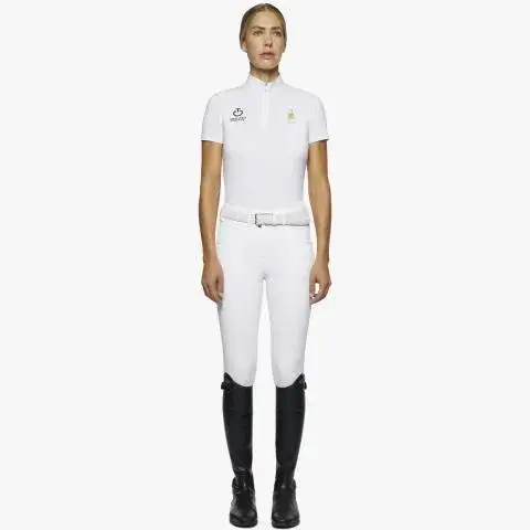 Cavalleria Toscana Woman's FISE short sleeved competition Polo WHITE-1