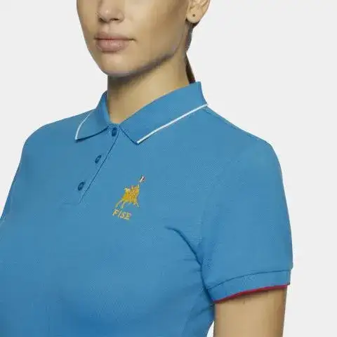 Cavalleria Toscana Women's FISE training polo BABY BLUE-6