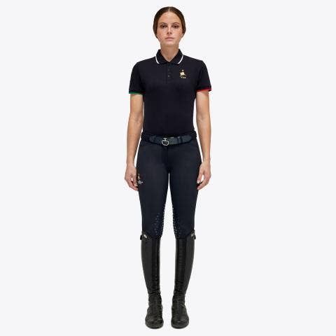 Cavalleria Toscana Women's FISE training polo NAVY-1