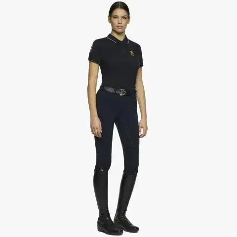 Cavalleria Toscana Women's FISE training polo NAVY-3