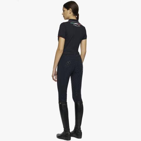 Cavalleria Toscana Women's FISE training polo NAVY-4