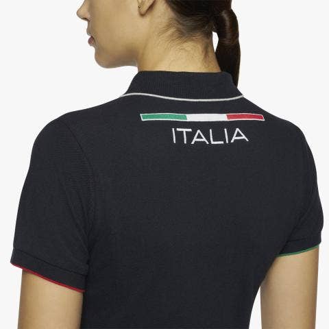 Cavalleria Toscana Women's FISE training polo NAVY-5